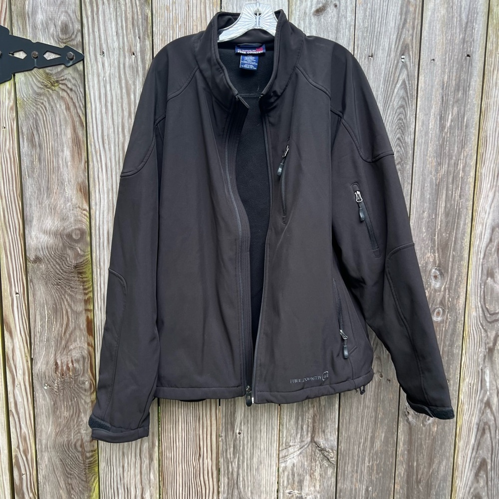 Free Country Black Fleece Lined Windbreaker Jacket XXL